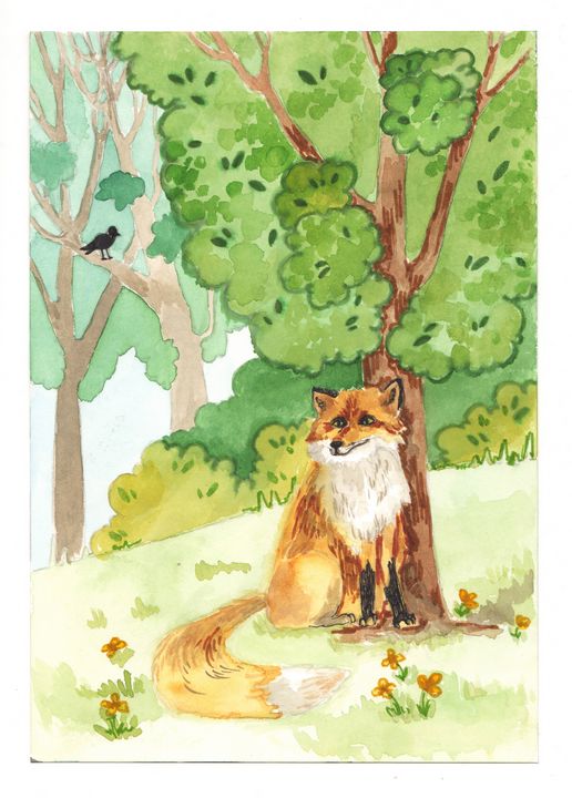 ased_deer's tweet photo. Art of the Day: "Fox in the forest". Buy at: https://t.co/VySdt8pHJo https://t.co/nilNpgrWmS