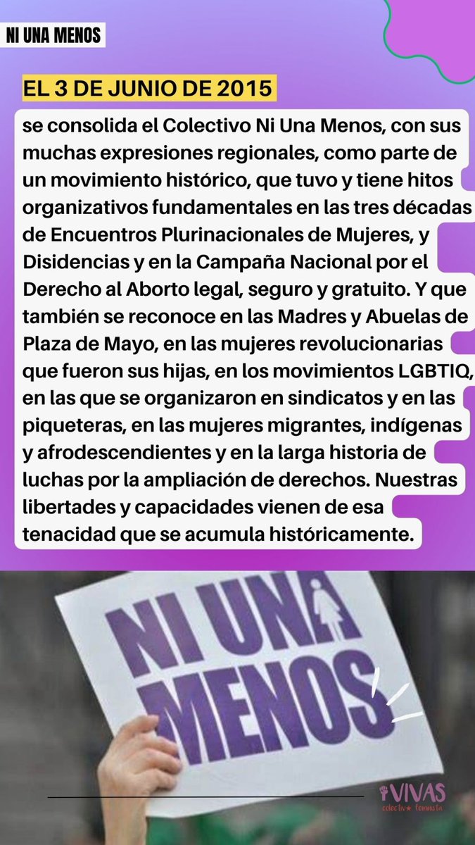 MonteVivas's tweet photo. El 3 de junio, bajo la consigna Ni una menos, luchamos contra la justicia patriarcal q nos revictimiza cuando denunciamos. #Niunamenos tb apunta al incumplimiento d la cuota alimentaria, es violencia económica. Vivas invita a reflexionar y a gritar: Ni una menos! https://t.co/1RsBXxIhXo