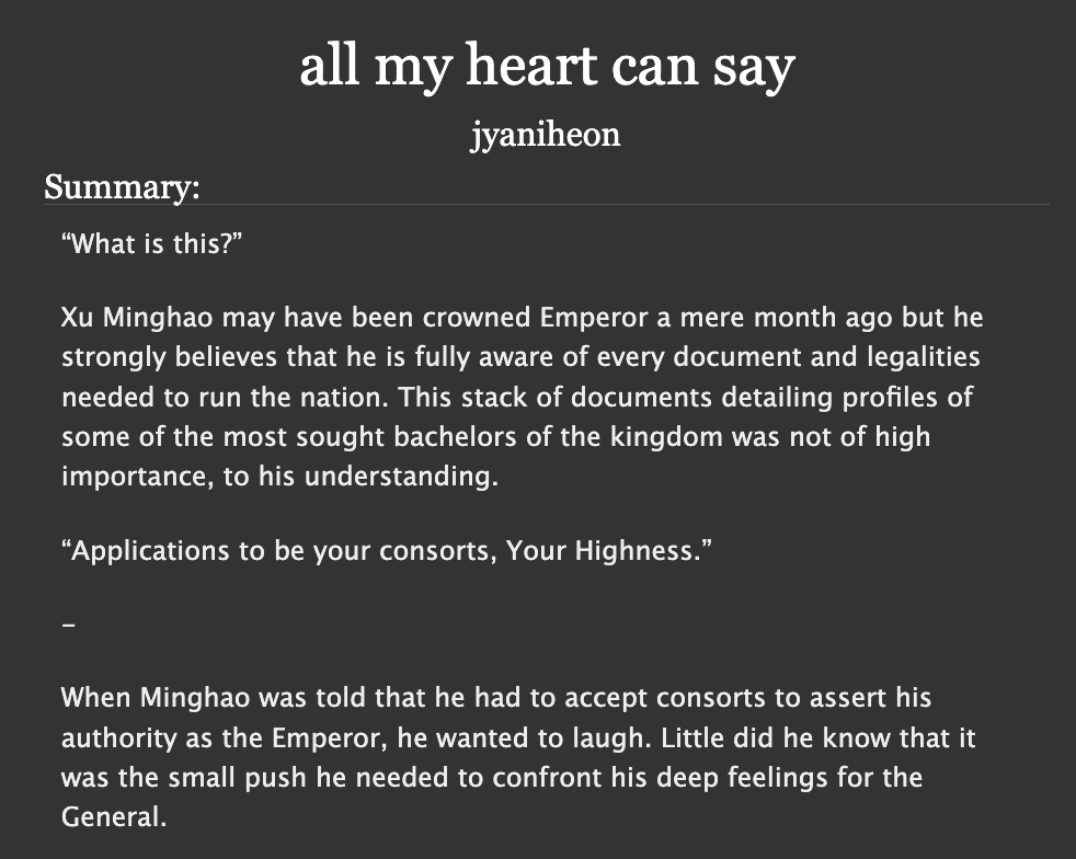 jyaniheon's tweet photo. 'all my heart can say'

Submission for day 2 #JunHaoWeek2023 with the prompts: roommates, royalty, confession 💕 @junhaoweek 

➡️➡️https://t.co/cffqJ6bk0O https://t.co/GsWvWyQzh6
