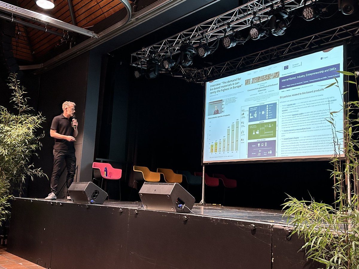 thinkbamboo's tweet photo. Kjell Tahon, Co-owner of Bamboologic European Low footprint bamboo, good for agriculture, climate, and economy at #europeanbambooexpo @artecology #bamboologic #thinkbamboo #bamboo https://t.co/ksXp7Uahjg