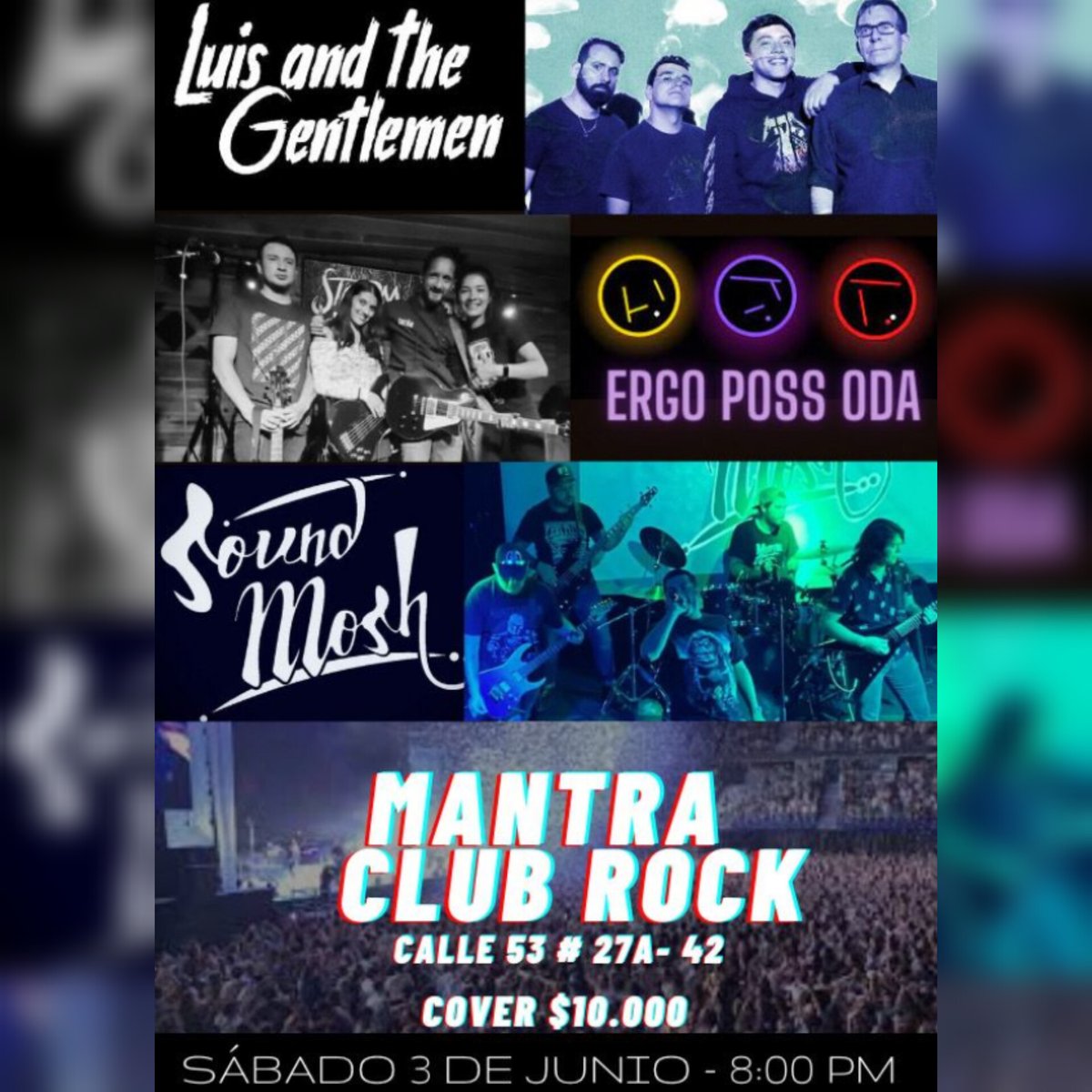¡Hoy sábado 3 de junio en Mantra Club Rock (Calle 53 con 27a) desde las 8 p.m.!
#rockalternativo #musica #musicarock #concierto #bogota #colombia #rockcolombiano
