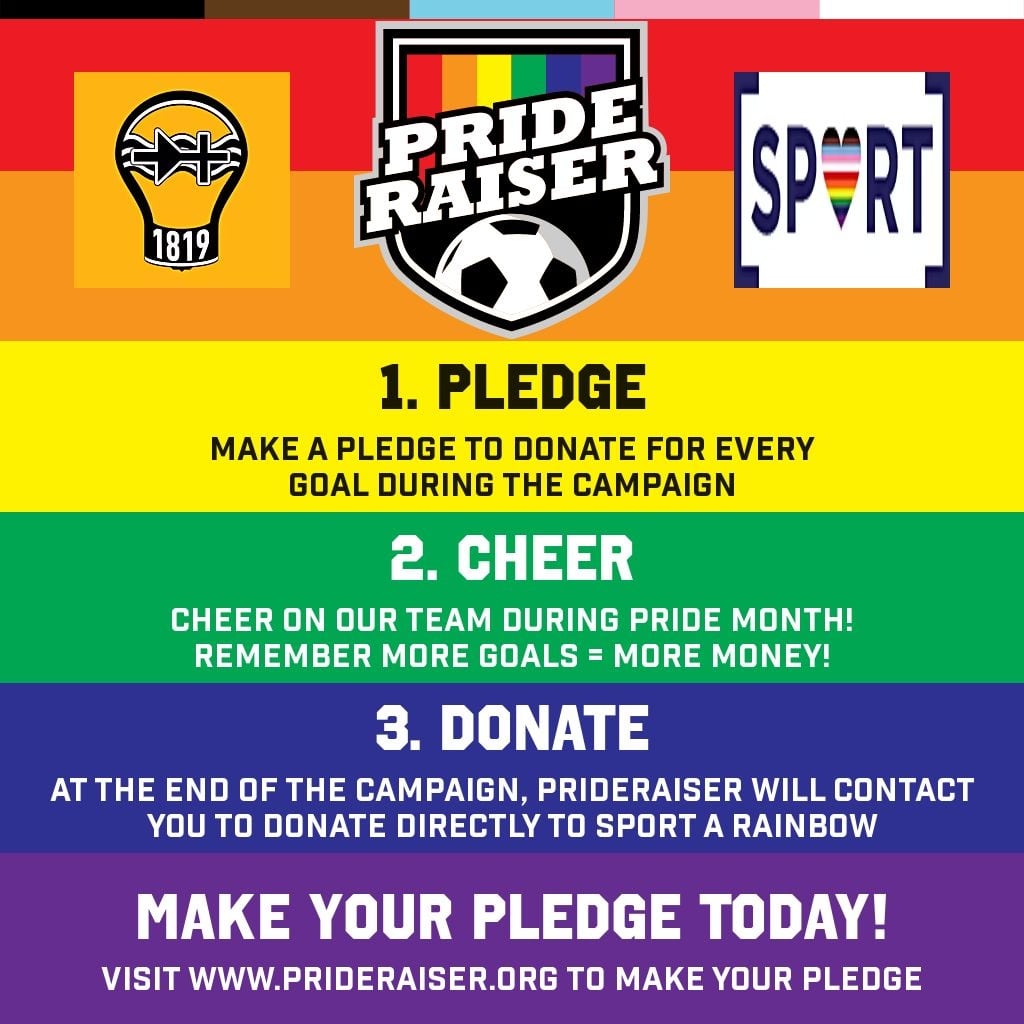 Current1819's tweet image. It's the first @ElectricCityFC match day for our @Prideraiser campaign. Women at home (2pm) and men away at Simcoe. You can make your pledge to support @sportarainbow here: prideraiser.org/campaigns/the-…

#WeAreECFC #FootballIsForAll #Peterborough @League1ON