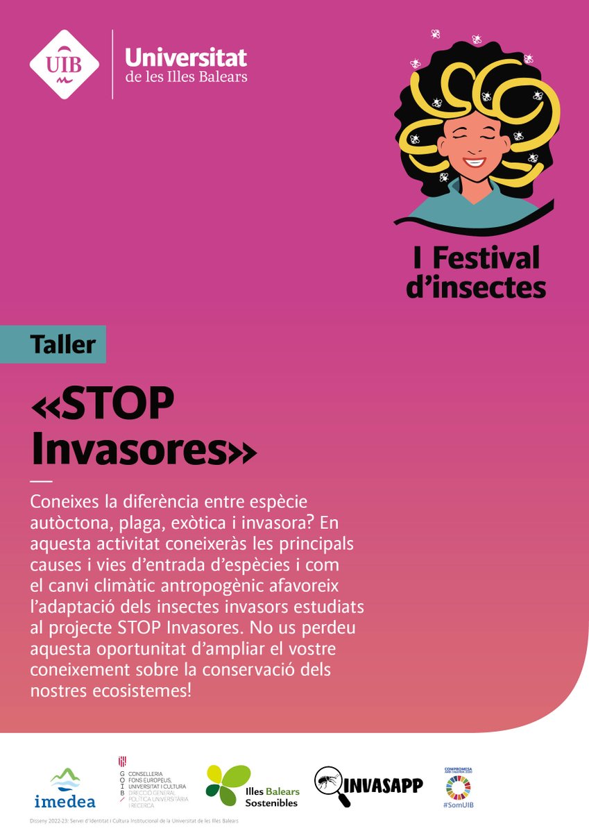 Mar_Leza_Salord's tweet photo. 📢📢 Famílies!! Hem preparat uns tallers ben xulos x a nins i nines , divendres dia 9 a partir de les 17h #FestivalInsectes🐝🦋🪲🐞🐜🦗🪰! 
👉Inscripció prèvia: https://t.co/7jHJiueyhs
➕info: https://t.co/1EmTaCJYIJ https://t.co/Yl79aepBQV