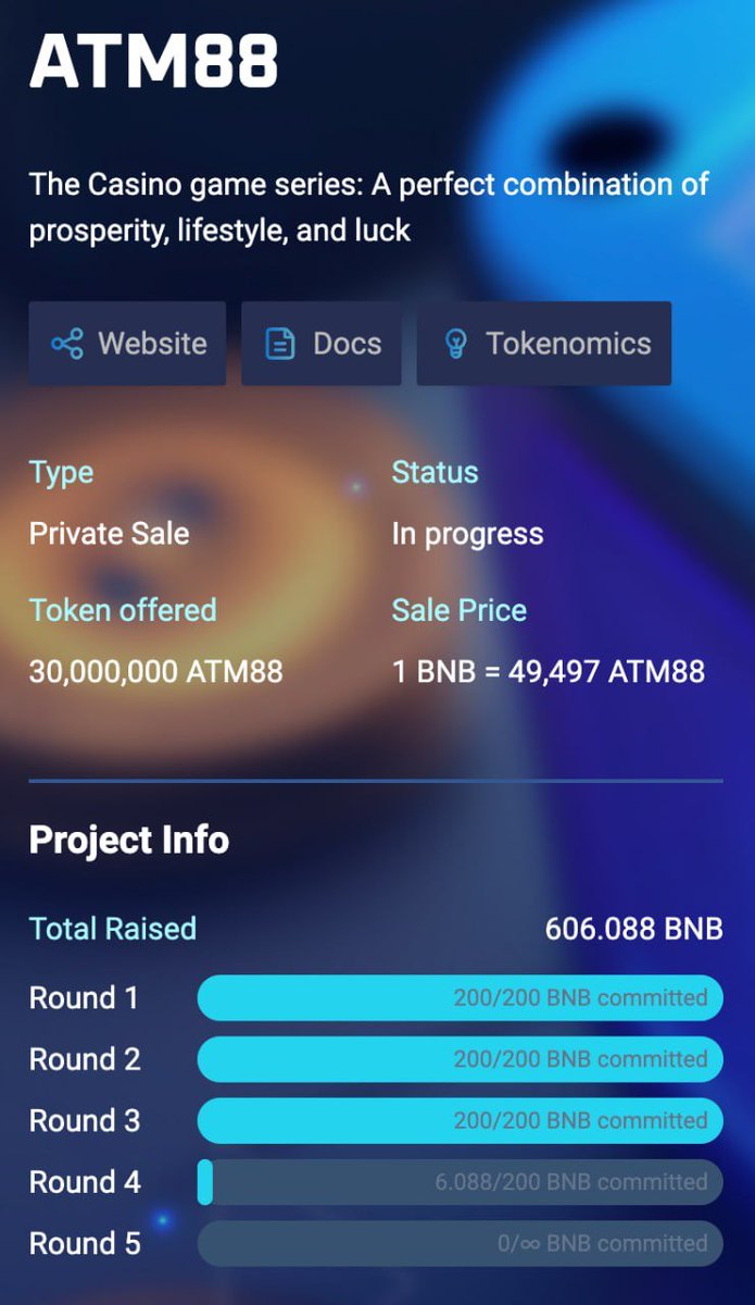 🥳 We have finished 3 rounds in a very short time

Our rounds are still running

Your last chance to take!

👉 Link Private Sale: cryptolaunch.finance/atm88

Contract: 0x260673f471b00d6468942570eEc9d2C99488c745