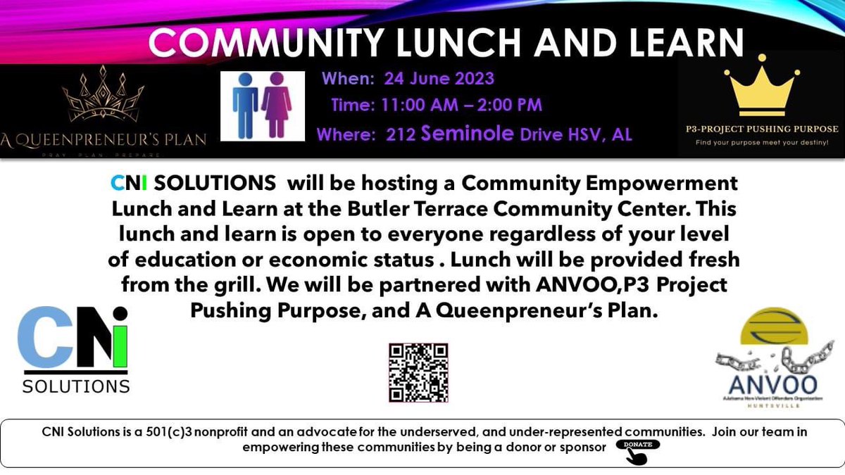 Mark your calendar and #share 

#Community #LunchAndLearn #Huntsville #cnisolutions