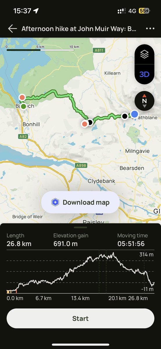 Completed 6/10 of John Muir Way: from Balloch to Strathblane.