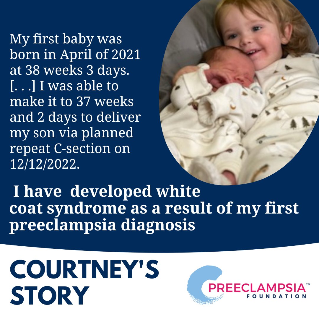 preeclampsia's tweet photo. For today’s #StorySunday we are sharing Courtney’s story with #preeclampsia in both of her pregnancies. “I have developed #whitecoatsyndrome as a result #preeclampsia and now anytime I go to the doctor my BP is higher than when I take it at home."
https://t.co/yw8B9wh0jE https://t.co/JylSy0CReX