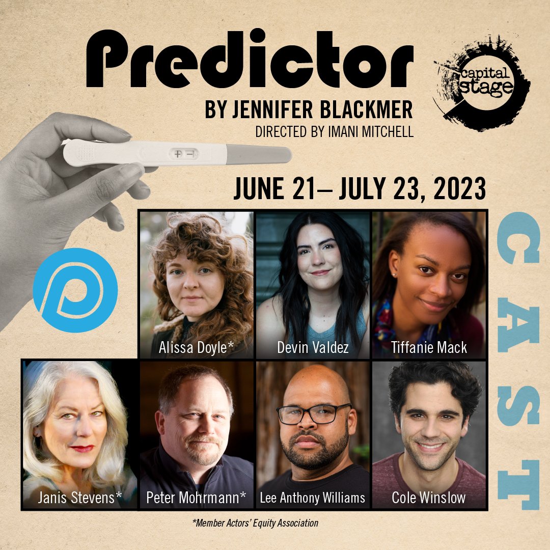 capstage's tweet photo. Meet the cast of PREDICTOR by Jennifer Blackmer at Capital Stage! Playing June 21 - July 23, 2023. TICKETS & INFO: https://t.co/zjQNauJuRx. #capstage #sactheatre #sac365 #cast #sacramentotheatre #visitsacramento #exploremidtown #sactown #midtownsac #sacramento #predictor https://t.co/FlOtcCyADU