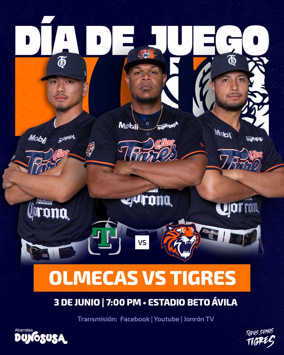 VAMOS A EMPATAR LA SERIE 🐯✌🏼
¡Con todo, Tigres!

🏟️Estadio Beto Ávila
🎟️Boletos disponibles en taquillas desde las 10:00 am y por mistickets.com.mx
⏰ Inicio de juego: 7:00 pm
📲 Hombres entran gratis ☝🏽
📺Sigue la transmisión por las redes oficiales de Tigres 

Presentado