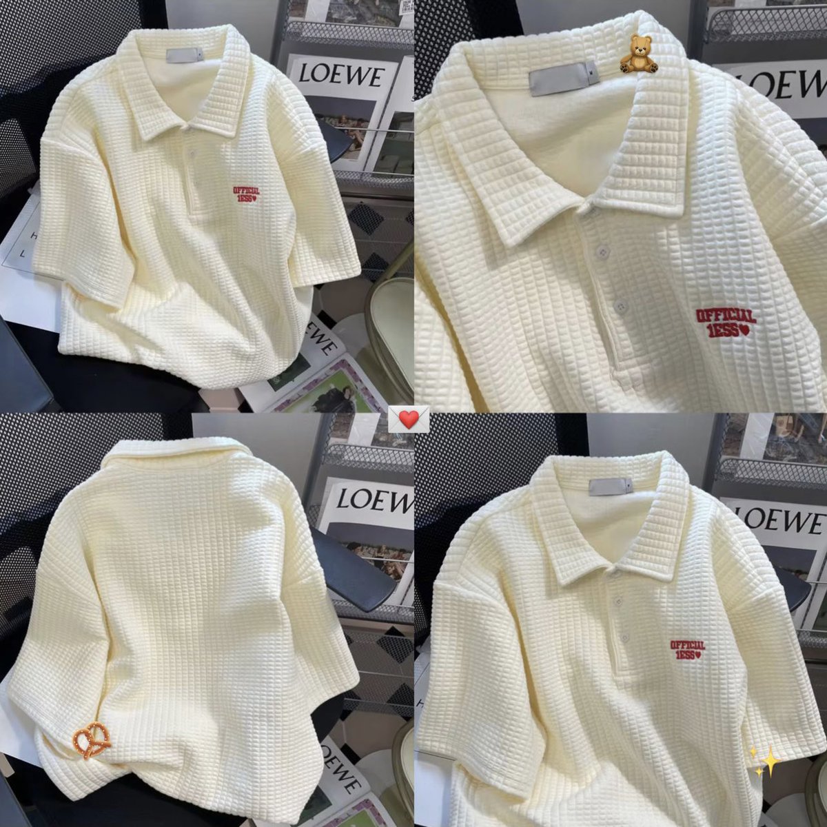 น้องเสื้อ oversize อันนี้เกาหลีเกาใจมั่กก มีปกใส่แล้วน่ารักสุดด ราคาน้องแค่หลักร้อยเองง 🧸💌