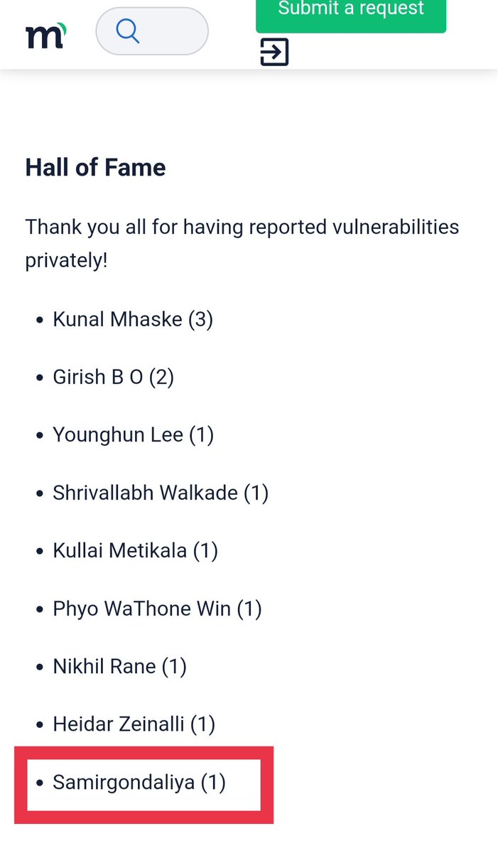SamirGondaliya6's tweet photo. Hall of fame
#BugBounty #bugbountytip #cybersecurity #Ethical_Hacker #hackerone #bugcrowd https://t.co/cmBdGgSsM0