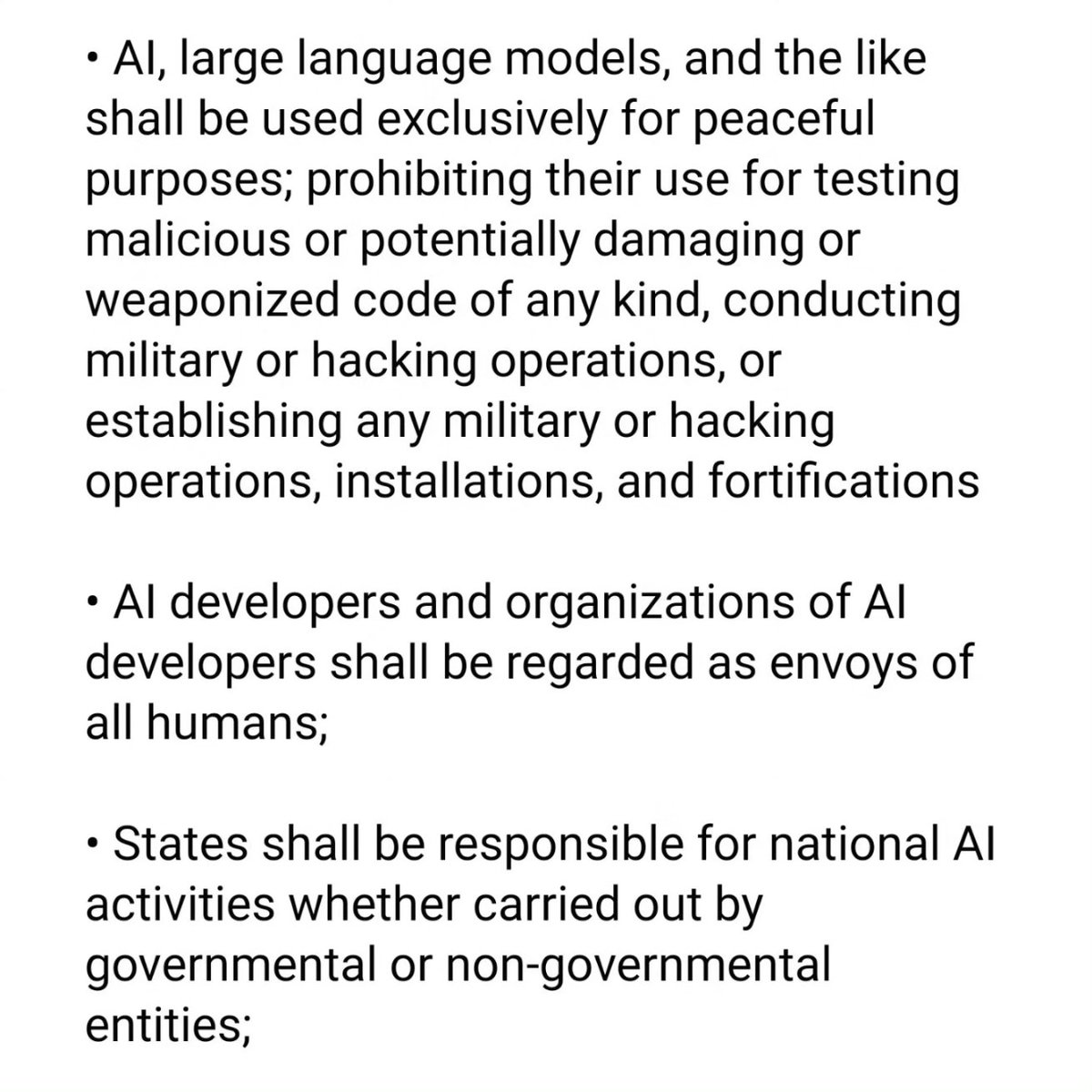 _kev's tweet image. Hereby moving for an #InternationalTreaty on #ArtificialIntelligence / #AI (an #AITreaty) I took a 1st crack at drafting something...

(This draft is certainly not perfect... Its provisions were adapted from the Outer Space Treaty : )