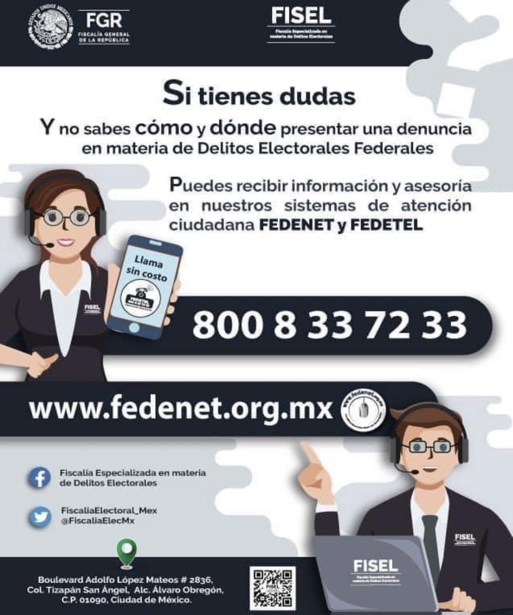 alor_calderon's tweet photo. SI VEZ ALGO SOSPECHOSO en EdoMex y Coah en relación a las elecciones: 
1. RECABA DATOS PRECISOS: #casilla, domicilio, nombres, fotos, videos, audios.
2. REPORTA cualquier incidencia (ANONIMA  o abiertamente) a la FISEL en @FiscaliaElexMx, tel:8008337233, https://t.co/BWiO8eXfVj https://t.co/Sd64QVhLIH