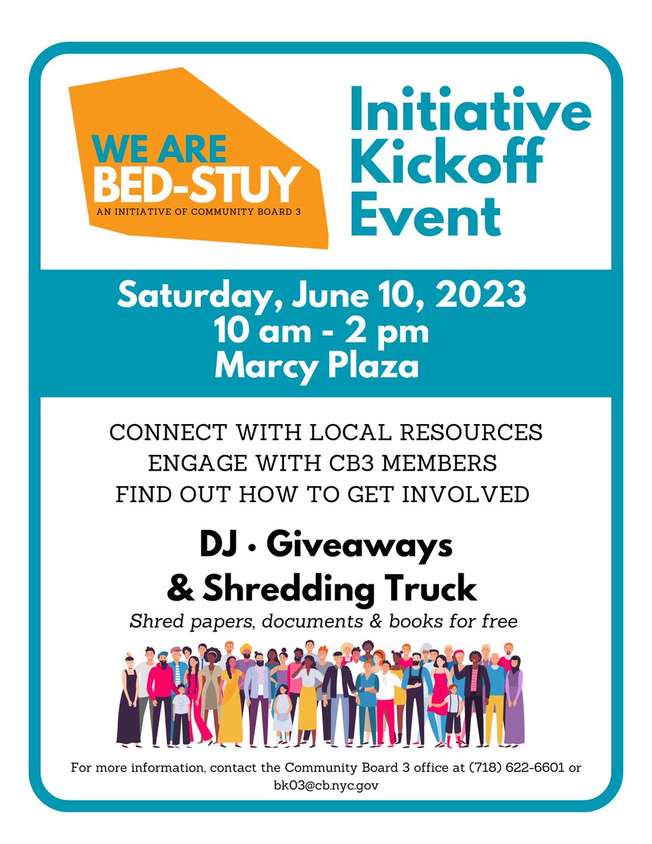 CB3 Bed-Stuy (@cb3brooklyn) on Twitter photo Join us in Marcy Plaza on June 10th #wearebedstuy Join us in Marcy Plaza on June 10th #wearebedstuy