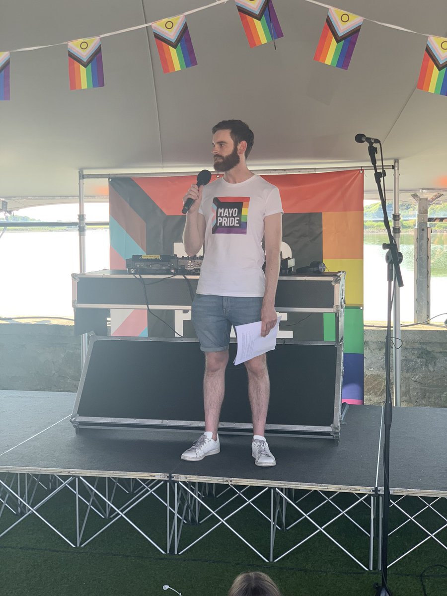 “Progress is not necessarily guaranteed — it has to be fought for. So that’s why Pride is more important than ever this year” @Shaunomaoil speaking so eloquently about the importance of #MayoPride2023 @Mayo_Pride #Pride2023