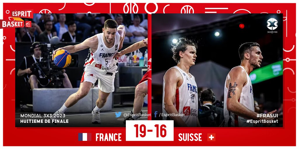 AU MENTAL !

Les Bleus foncent tout droit en 1/4 de finale grâce à leur victoire face à la Suisse, dans les dernières secondes.

Bravo les gars 👏👊

#FRASUI 🇫🇷 19 - 16 🇨🇭
#EspritBasket