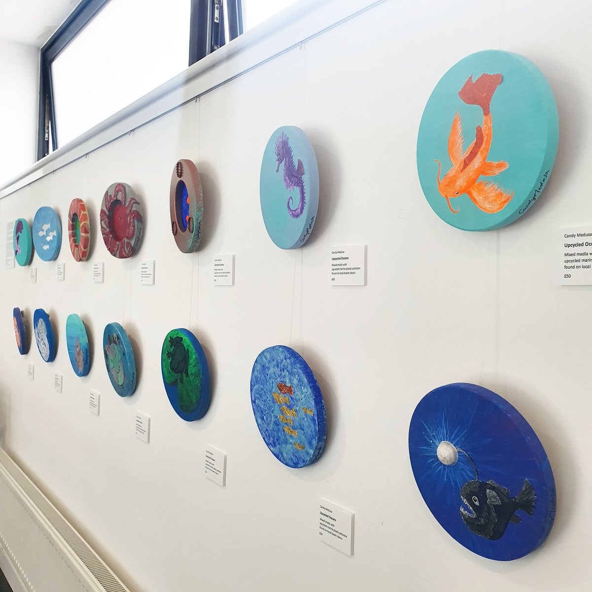CandyMedusa's tweet photo. You can see my #upcycled #oceans #art at Skyway Gallery #Shoreham #Sussex til 18 June, along with work from lots of lovely other artists. They're all for sale &amp; my commissions are open :)
Made from #PlasticPollution found on #bleachcleans. 
 #AdurArtTrail
https://t.co/GNXtk7WJ76 https://t.co/foa9uROlZZ