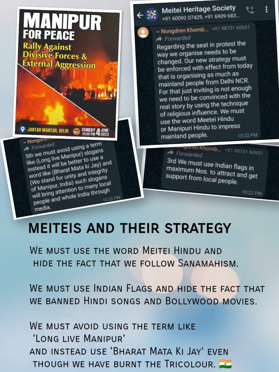 The Sanamahi fanatics have now attempted to promulgate the situation as a religious clash in order to gain sympathy from the Hindu population, but in reality, their ideologies and actions have always appeared to be vividly contrasting. 

#ManipurViolence #ManipurTribals