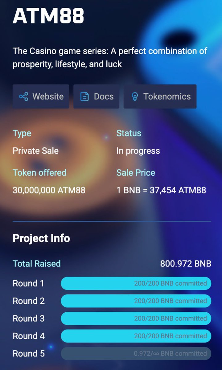 🥳 We have finished 4 rounds after 1 hour only

Our rounds are still running

Your last chance to take!

👉 Link Private Sale: cryptolaunch.finance/atm88

Contract: 0x260673f471b00d6468942570eEc9d2C99488c745