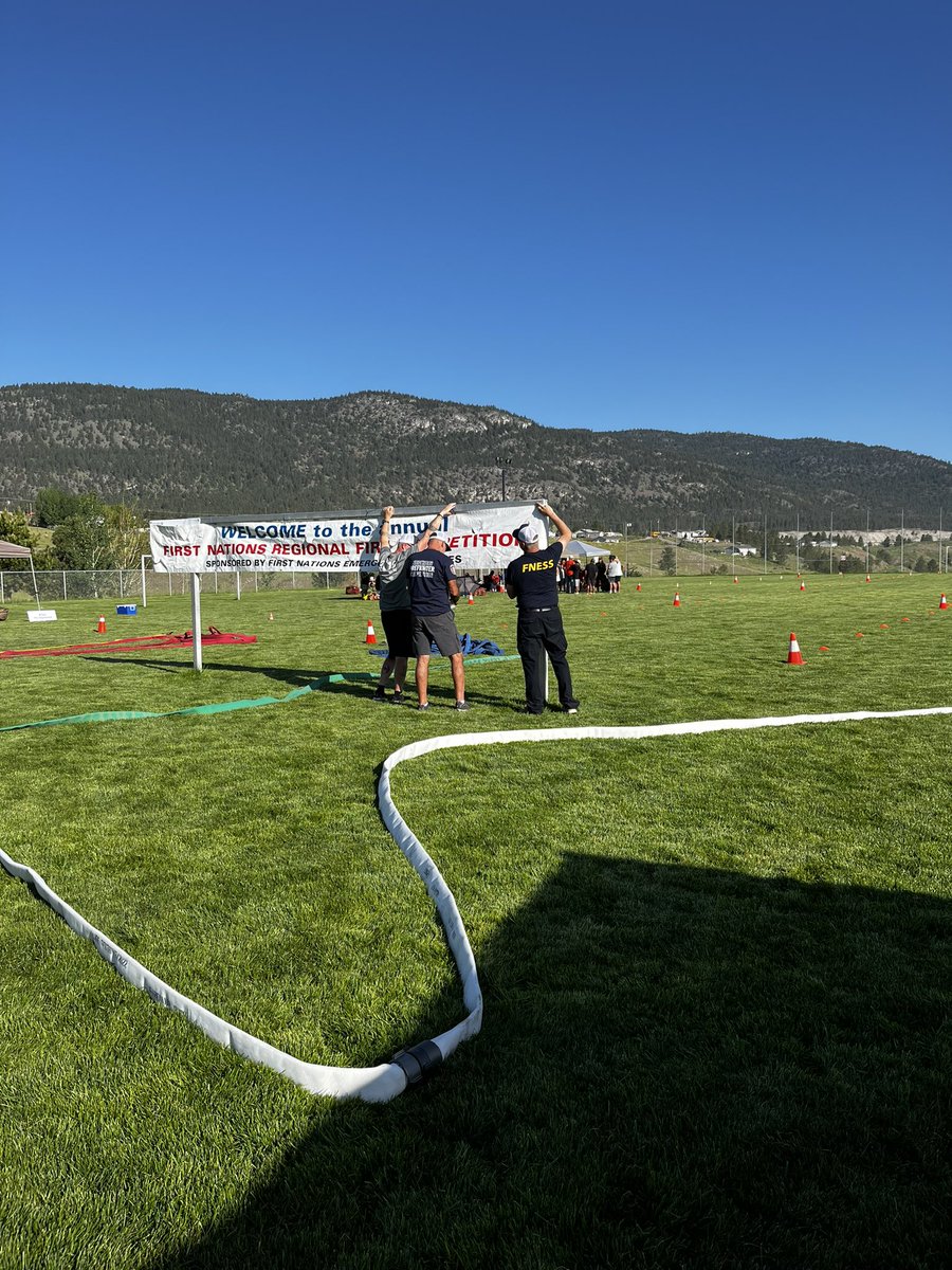 fnessbc's tweet photo. Setting up for the 39th Annual Indigenous Firefighter Competition! Everyone is welcome to come and cheer on BC First Nations firefighters 👏🏽 #indigenous #pentictonevents #fireandsafety https://t.co/mfDZWizSet