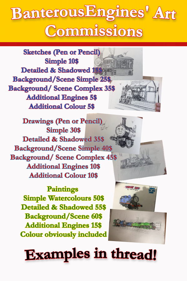 I’m opening up commissions for art! I have a few options: Sketches, Drawings and Paintings. This is the first time I’ve done this so the prices are negotiable but might change in the future so anyway check out the examples in the thread and dm if you are interested!