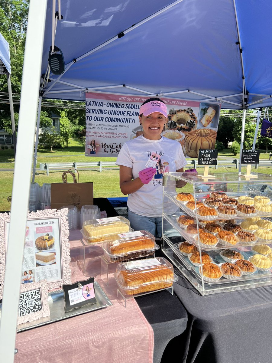 FlanCakeQueen's tweet photo. Good morning! ☀️ We’re at #Derwood for the first time with our delicious flancakes. 😍🍮Stop by before 1pm! Limited flavors and quantities. 

Flavor list today: Dulce de Leche, Nutella, Tres Leches, and Chocoflan 👀🍮

#rockville #saturdaymorning #shoplocal #saturday #flan https://t.co/953dptdAgE
