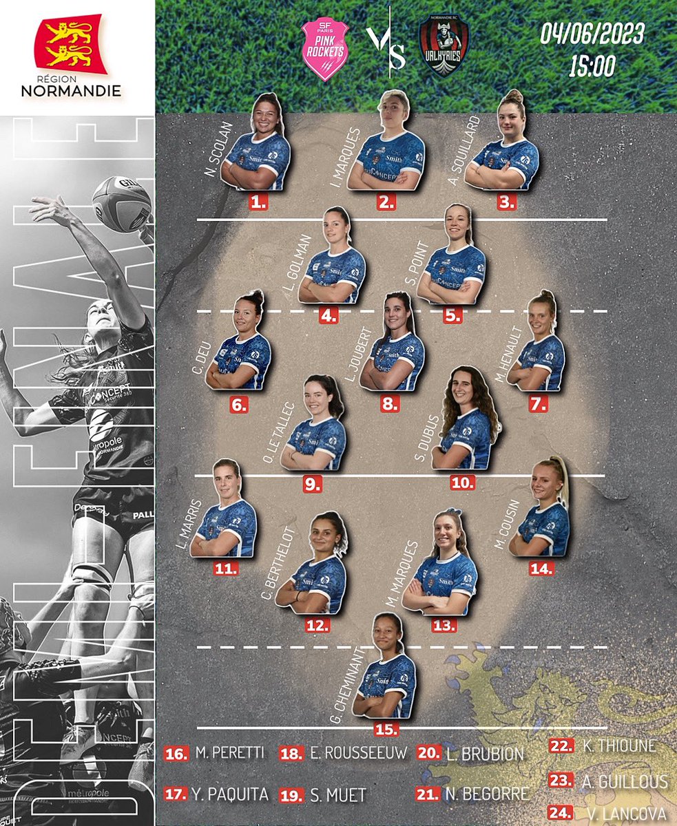 Voici la composition des Valkyries présentée par la <a href="/RegionNormandie/">Région Normandie</a> pour cette demi-finale ! 

#Valkyries #VNRC