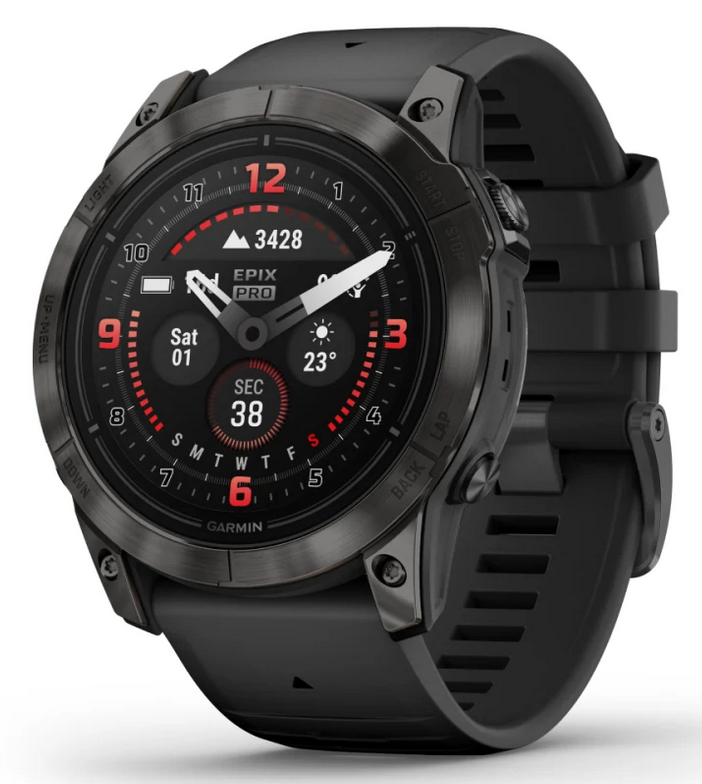 RelojesEstilo's tweet photo. NUEVO Garmin epix Pro (Gen 2) Zafiro 51 mm. Titanio DLC gris carbón con correa negra y Pantalla AMOLED de 454 x 454 píxeles. 

https://t.co/QFNK2r67Xr https://t.co/EFxHZ7JbNU