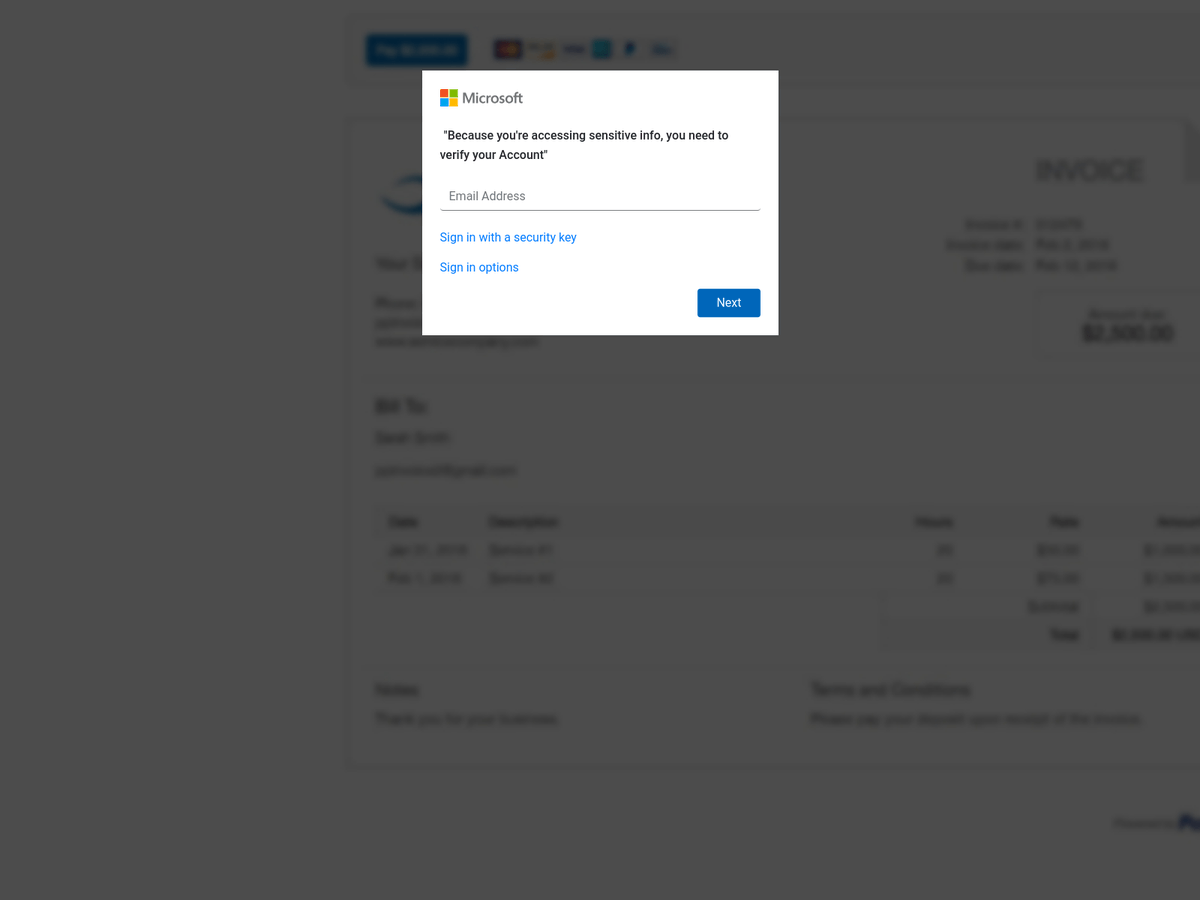 AtomSpam's tweet photo. Detected #phishing clone at address: hxxps://gmocraft[.]xyz/winf/officee/index[.]html

#microsoft #infosec #cybersecurity #atomspam 

Follow us https://t.co/Mj8PptzqGq https://t.co/gJ1cojYmHH