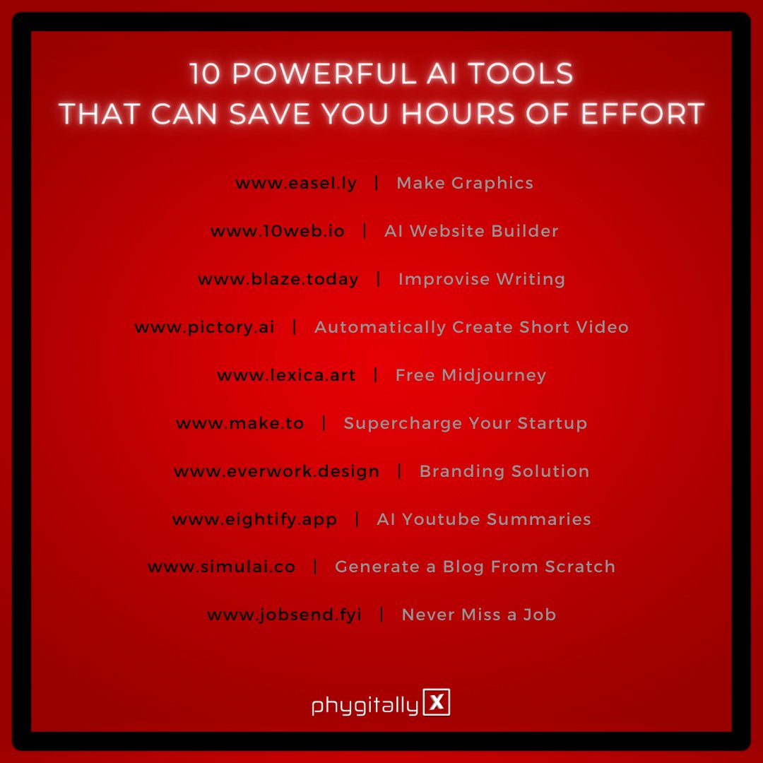 phygitallyx's tweet photo. #AITOOLS #CREATIVE
❌
Supercharged Brain by Your Side
❌
Discover a game-changing collection of 10 powerful AI tools designed to revolutionize your workflow. From automated data analysis to intelligent content generation..
#PhygitallyX
#AI
#ArtificialIntelligence
#Tools
#NFT
#Art https://t.co/lPz6iHOlRT