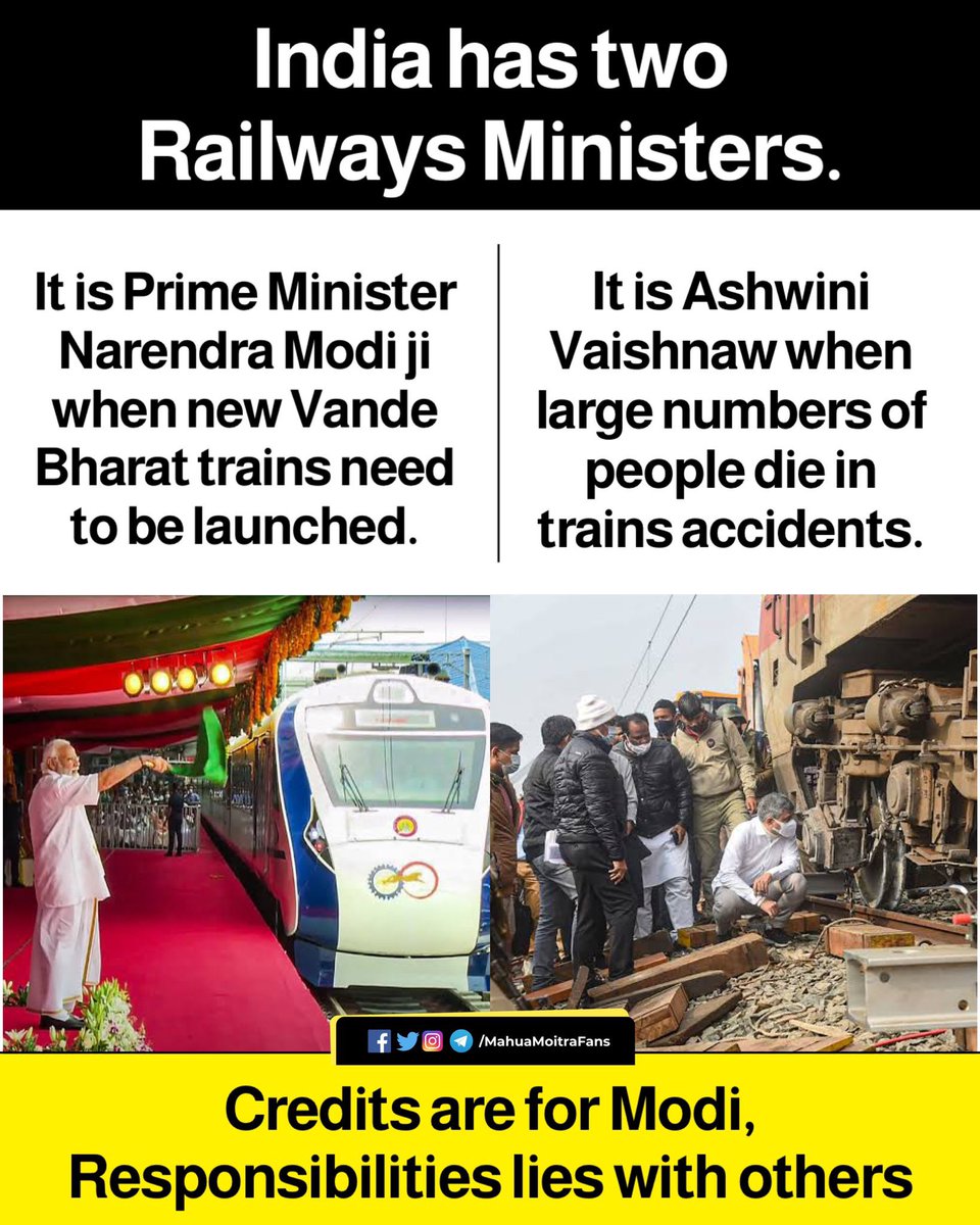 Tragic reminder of Modi govt's failure in ensuring rail safety. While boasting about projects like Vande Bharat, ordinary rail lines are neglected. Lives at risk due to inadequate maintenance &amp;lack of investment. Now which Railway Minister will resign?  #BalasoreRailAccident