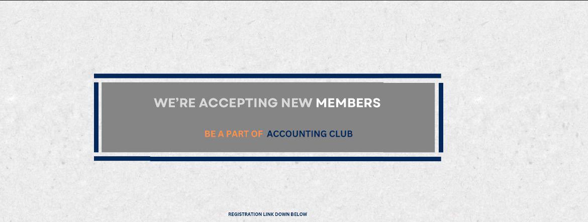 We are happy to announce that the Accounting Club is accepting new members!🧡🤍

 You can find the link to register below:
forms.gle/LkSSJoZy9dVcdd…