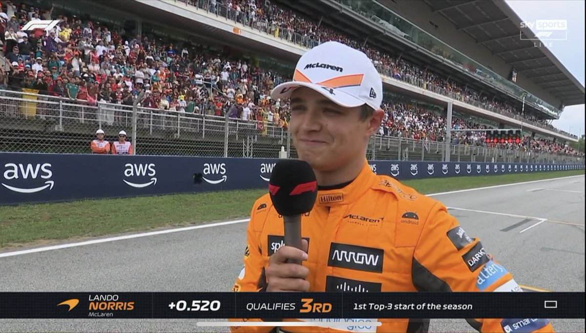 Lando: "P3, almost P2, but it's a home race for Carlos, so I thought I'd give him a couple tenths." 😅 #SpanishGP 🇪🇸