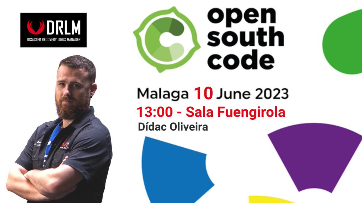 Backups are the first thing to have if any kind of disaster happens, and being able to recover fast is the second one. With #DRLM you'll be safe! <a href="/didacog/">Didac Oliveira</a> will be speaking about this at #opensouthcode23. Come to our safe zone! 🛡️