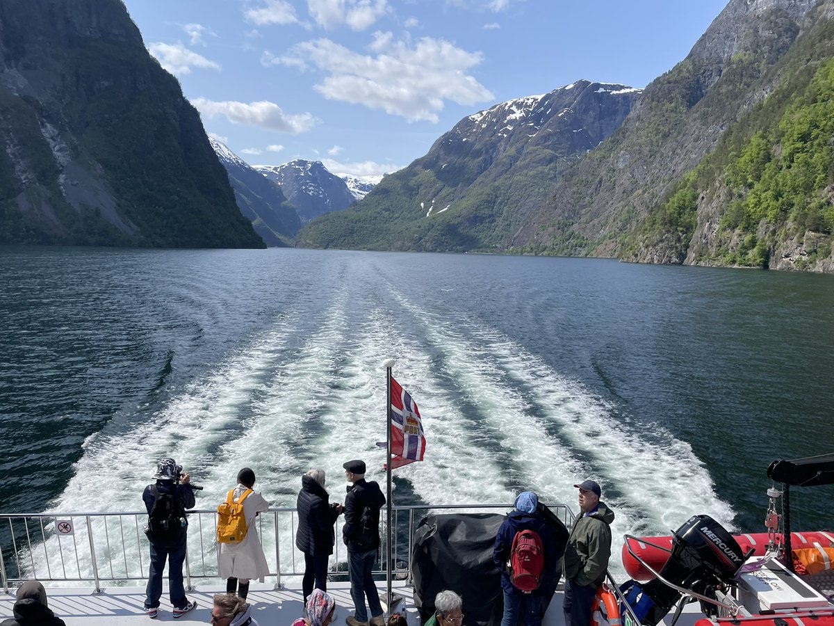 RaspandoelMapa's tweet photo. Gaste el celu (dos recargas van) y la bateria de la camara. No hay forma de parar de admirar los fiordos. Gracias @ekallestad por la idea de #norwayinanutshell. Falta el tren a Oslo aun https://t.co/Wdagz0pTG7