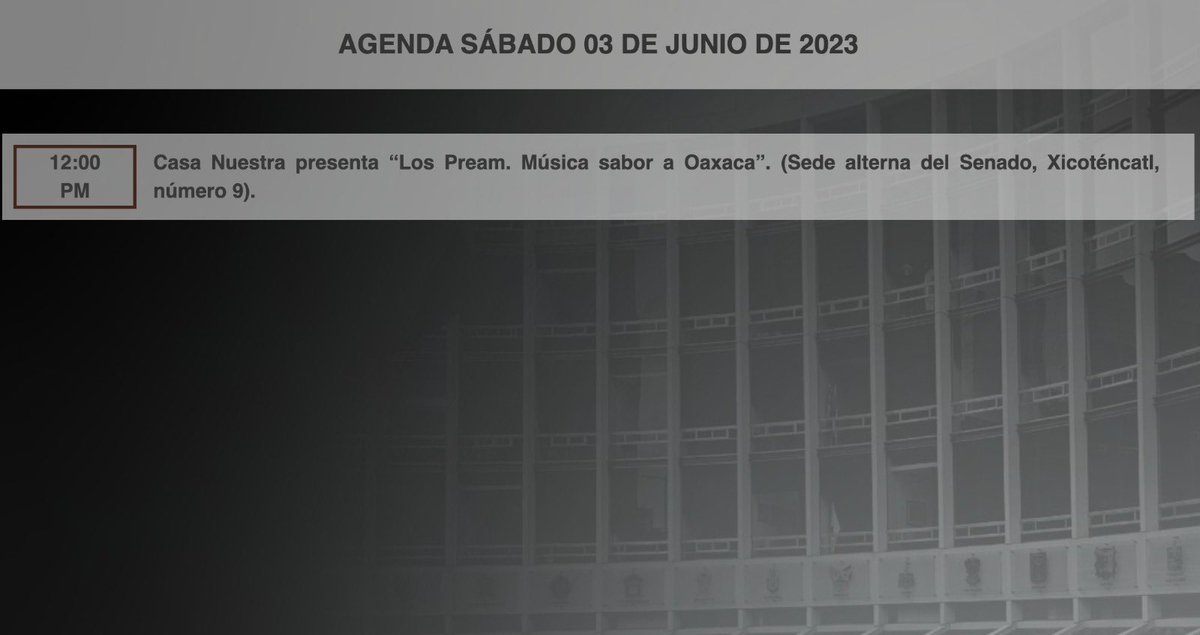 📌 Consulten la agenda de #HoyEnElSenado.