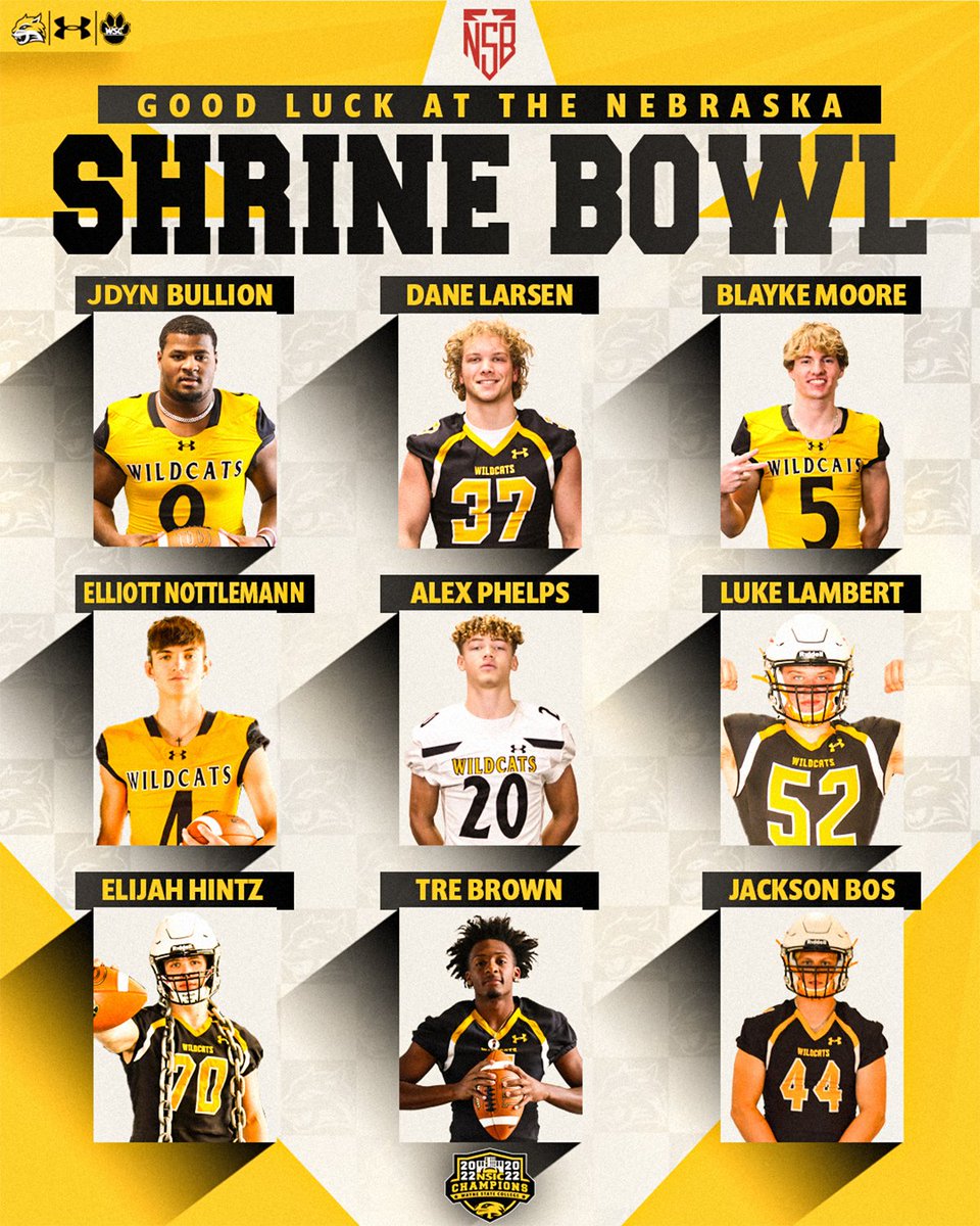 WayneStFootball's tweet photo. Good luck tonight to all of our Cats in the Nebraska Shrine Bowl! 

#WAYN24MERICA x #ForThePaw https://t.co/gF8wyJzu7l