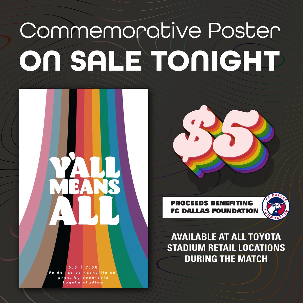 Y'all Means All ❤️

This commemorative matchday poster will be available for purchase at tonight's match⤵️