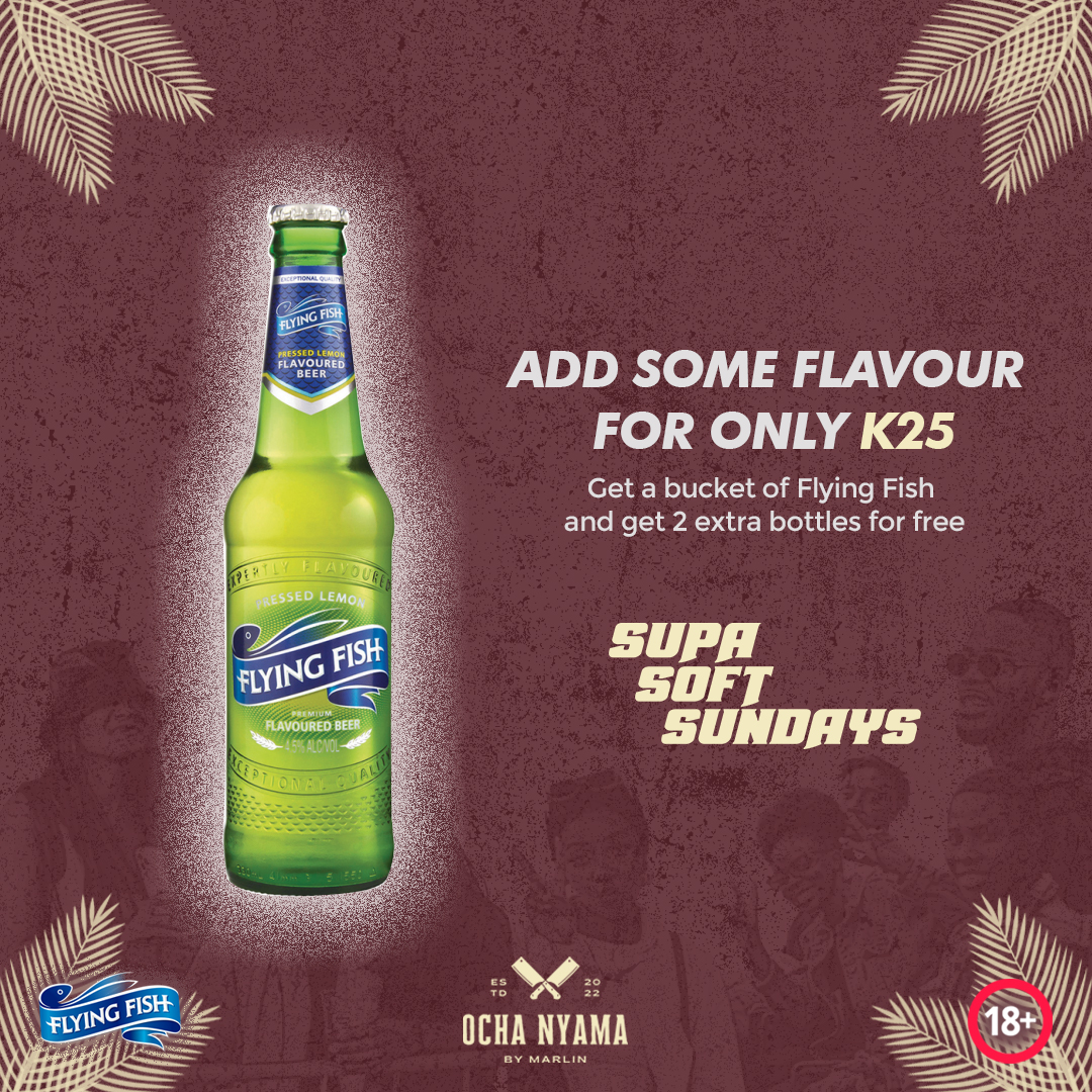 ZmGroove's tweet image. Lets #AddSomeFlavour with Flying Fish for only K25 at #SupaSoftSundays Vol.9🚀 tomorrow @ochanyama