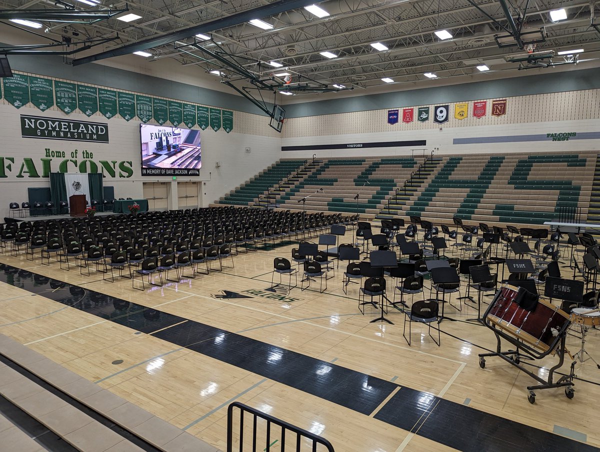 87jolson's tweet photo. Graduation prep is done. FHS 2023 Commencement is Sunday June 4. https://t.co/C3Y56YK6h6