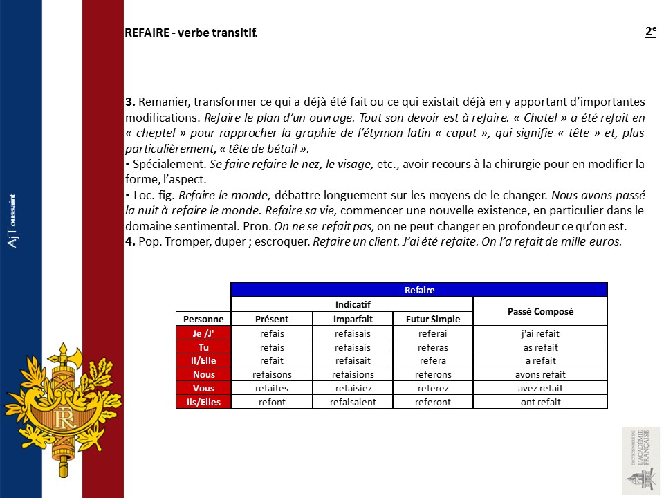 ajtoussaint's tweet photo. #Refaire
#Verbedujour
#Dictionnaire
#AcadémieFrançaise
#LangueFrançaise
#Langtwt https://t.co/dAnLyuaAg5