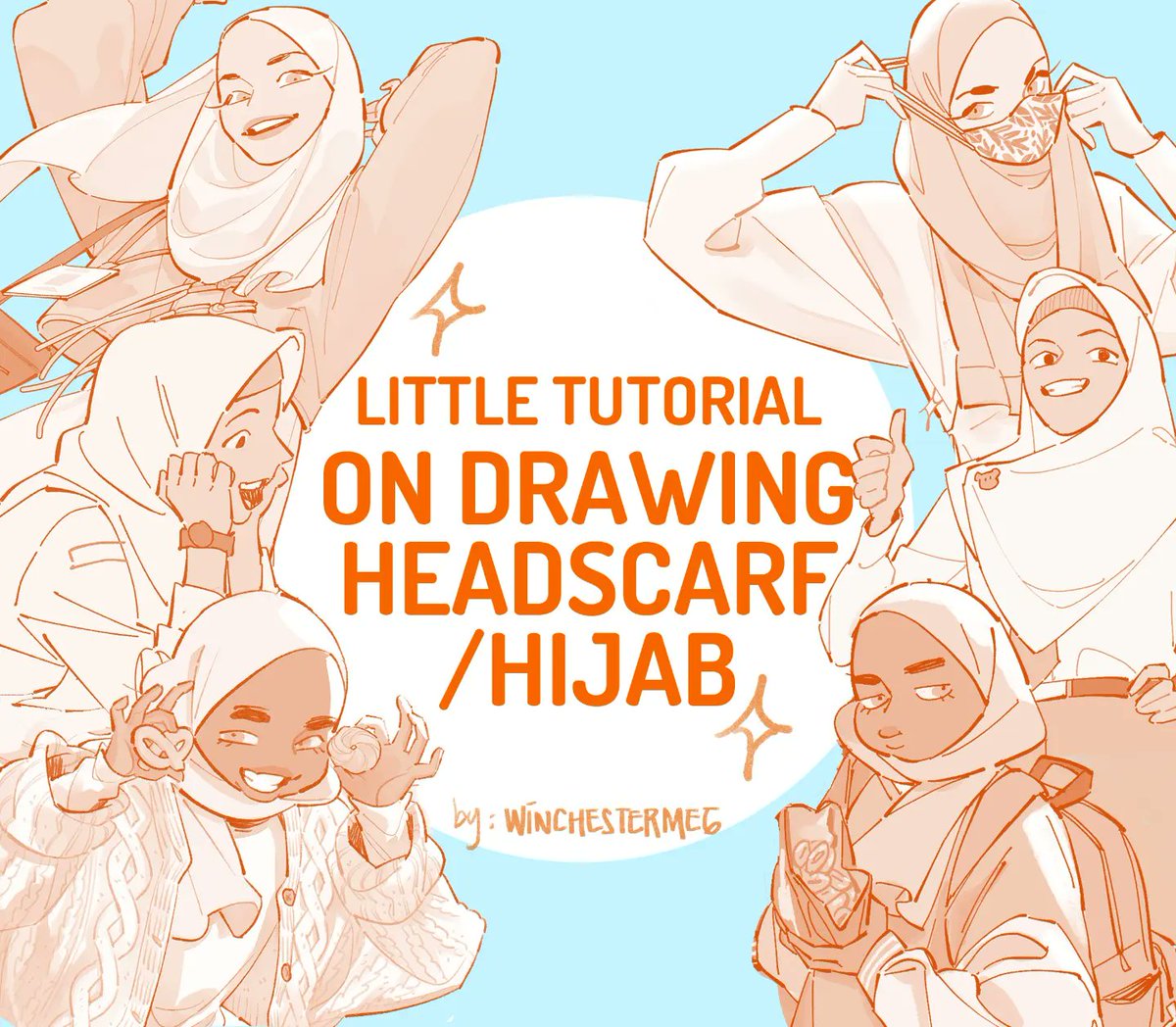 I made a little tutorial on drawing headscarf/hijab   Part 1/2