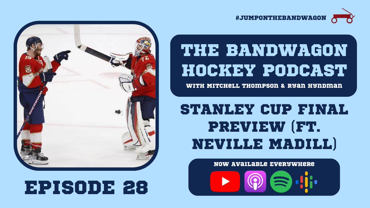 🚨NEW EPISODE🚨

Ep. 28 - 'Stanley Cup Final Preview'

Watch on @YouTube!
📺ow.ly/QkSX50KnqkN

All Other Channels
🔗linktr.ee/TheBandwagonHK…
🎙️@rbhyndman ft. @NevMadill28

#NHL #Podcast #Hockey #Playoffs #StanleyCup #TimeToHunt #VegasBorn #Final #Bandwagon #JumpOn