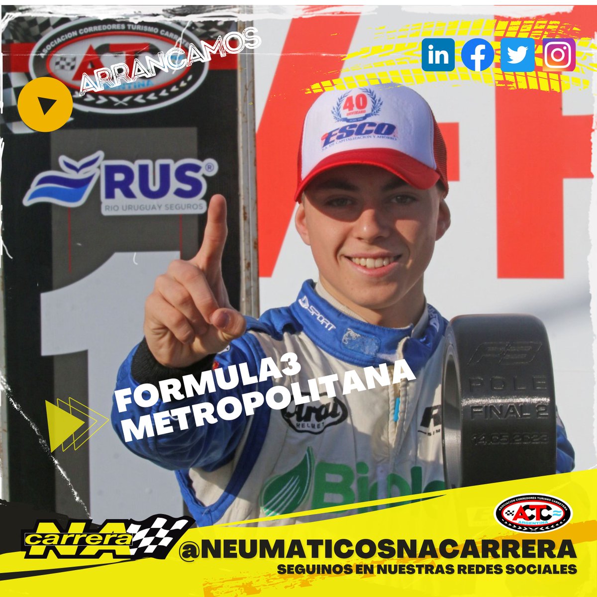 Na_Neumaticos's tweet photo. 🏁➡#neumaticosna acompaña al automovilismo argentino en cada nuevo desafío.
@F3Metropolitana
@actcargentina
#neumaticos #llantas #cauchos #balanceo #alineacion #na #frenos #taller #turismoargentina #autos #mecanica #turismonacional #auto #frenaje #pista #pilotos https://t.co/Aq771az4LQ