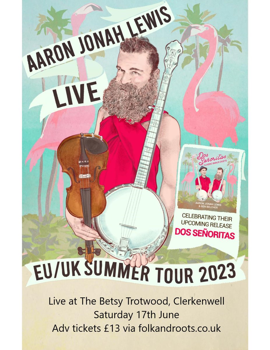 On Saturday 17th June Aaron Jonah Lewis brings an evening of traditional American fiddle and banjo music to The Betsey Trotwood, #clerkenwell  #London - tickets via folkandroots.co.uk/aaron-jonah-le…
#londonmusic #londongigs #londonlife  #barbican #thingstodoinlondon #islingtonlife