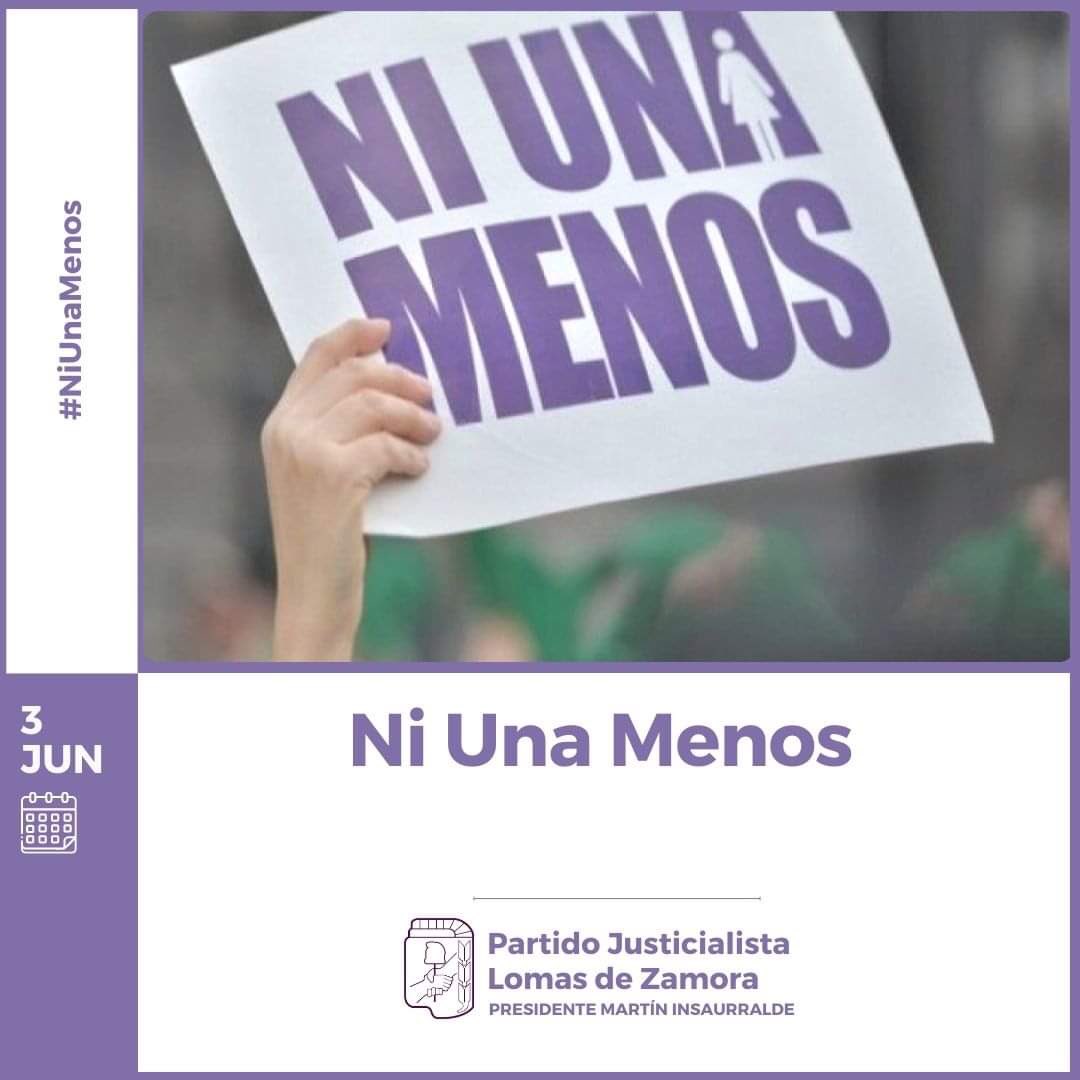 pjldz's tweet photo. A 8 años de la primera movilización de #NiUnaMenos reafirmamos nuestro compromiso absoluto en la lucha contra la violencia de género y anhelamos que dicha lucha se vuelva un compromiso de toda nuestra sociedad.

#3J
#NiUnaMenos 
#PJLDZ ✌🏼
#InsaurraldeConducción 🇦🇷

@minsaurralde https://t.co/MM9FrlRbT8
