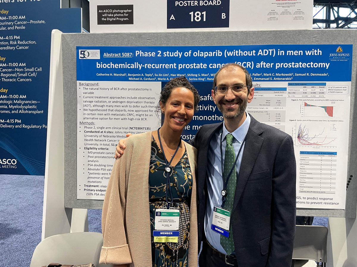Cathy Handy Marshall, MD MPH (@cathyhandy) on Twitter photo Having a great time at #ASCO2023 with mentor <a href="/EAntonarakis/">Emmanuel Antonarakis</a> presenting work on olaparib mono therapy in prostate cancer on behalf of Having a great time at #ASCO2023 with mentor <a href="/EAntonarakis/">Emmanuel Antonarakis</a> presenting work on olaparib mono therapy in prostate cancer on behalf of