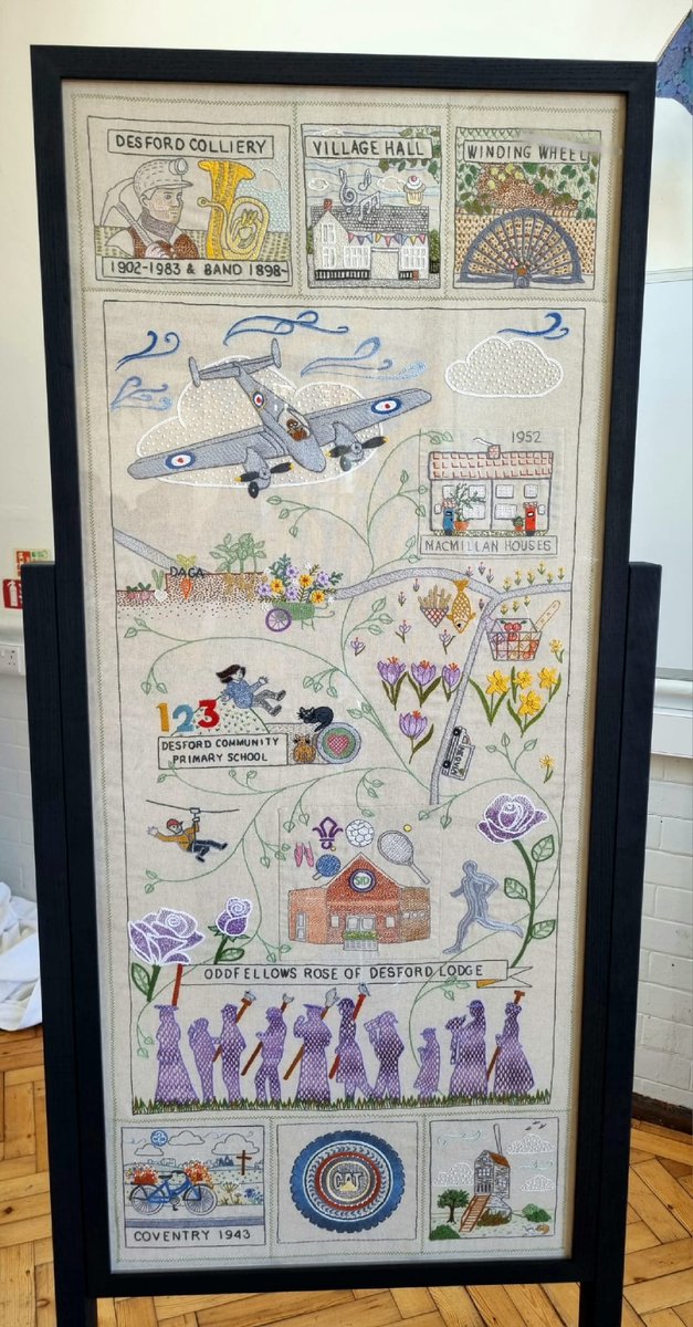 drlukeevans's tweet photo. A real pleasure today to be at the launch of the #Desford Tapestry,a phenomenal project that took 5 years!
Each panel has been intricately hand stitched & tells a story of #Desford & #Botcheston I was blown away by the talent of the group & thought that has gone into the project https://t.co/qw41u9rBIe
