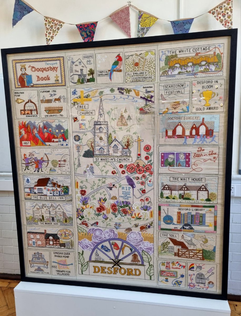 drlukeevans's tweet photo. A real pleasure today to be at the launch of the #Desford Tapestry,a phenomenal project that took 5 years!
Each panel has been intricately hand stitched & tells a story of #Desford & #Botcheston I was blown away by the talent of the group & thought that has gone into the project https://t.co/qw41u9rBIe