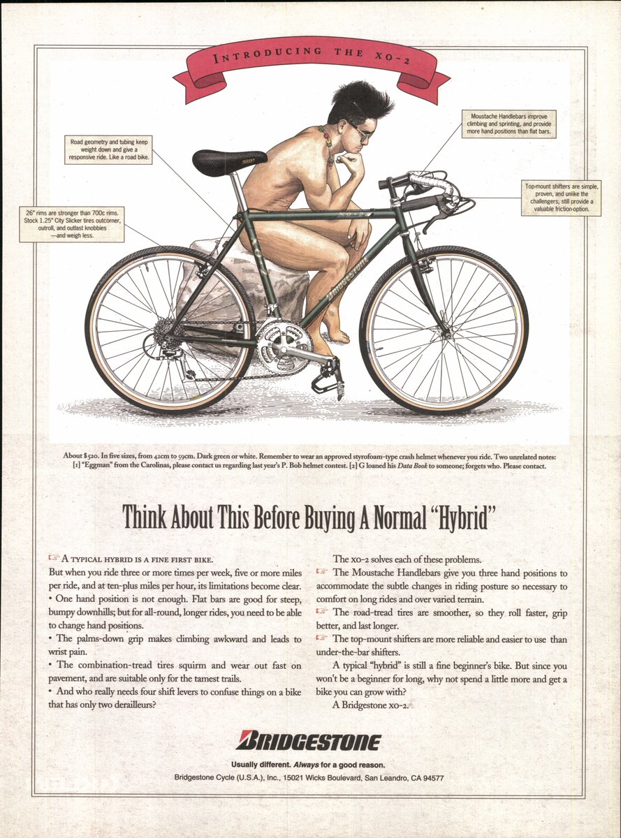 The MTBs of the 1990s do bear a certain resemblance to the bikes of #unboundgravel. But we're partial to the notion that actual 90s gravel bikes are much closer cousins.

(from the May 4 and June 22 issues, 1992)